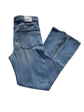 Forever 21 High Rise Light Wash Denim Bootcut Kick Flare Jeans
